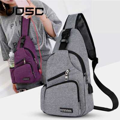 UOSC Chest Bag Men With Side Bottle Pocket Canvas Sling Bag
