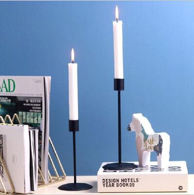 Iron Simple Stylish Black Metal Candle Holder Decorative