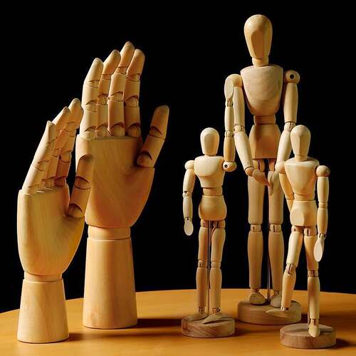 Wooden Hand Man Wood Drawing SKETCH Mannequin Modle Artist M