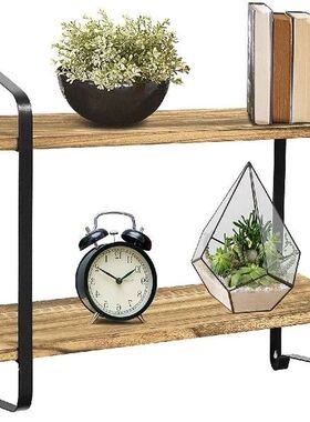 Double Layers Wall Mounted Wooden Decorative Wall Shelf