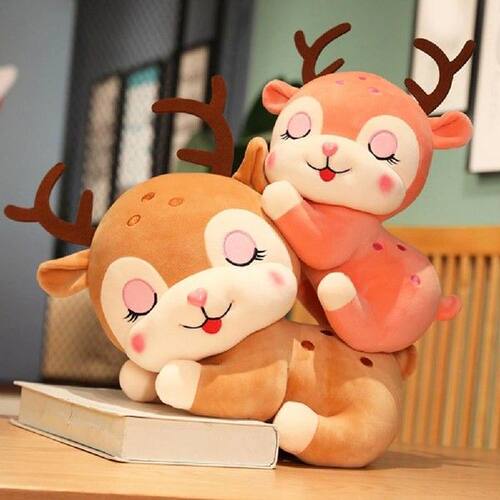 Stuffed Doll Toy Cartoon Doll Fluffy Bedroom Decor Deer