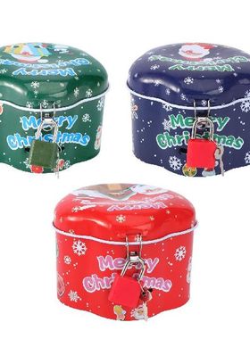 Christmas Candy Tinplate Storage Box Tin Gift Cookie Empty