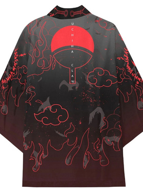 Anime Uchiha Hatake Cloak  Uzumaki Clan Badge Kimono