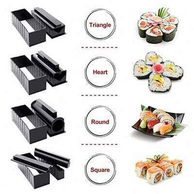 10 PCSSet Sushi Maker Equipment Kit,Japanese Rice Cake Ball - 实物图