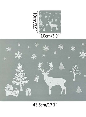 12Pcs/set Christmas Placemats Christmas Tree Snowflake Cup M