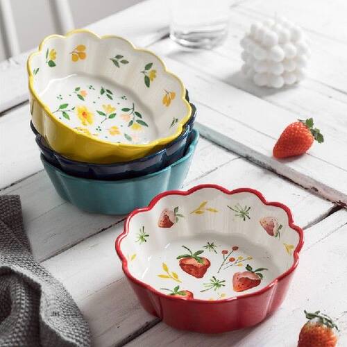 Japanese Tableware Ceramic Fruit Salad Bowl Cute Ins Bowl