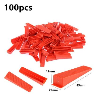 100pcs Plastic Ceramic Tile Leveling System  Red Wedges