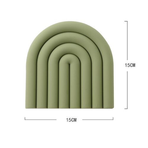 2PCS Nordic Style Rainbow Shape Silicone Coasters Placemat T