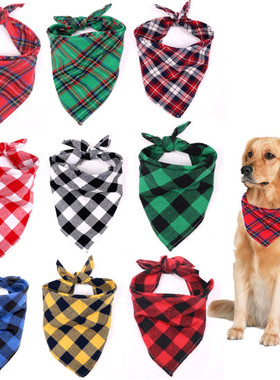 1PC Classic Red Black Plaid Pet Dog Bandana Cat Puppy