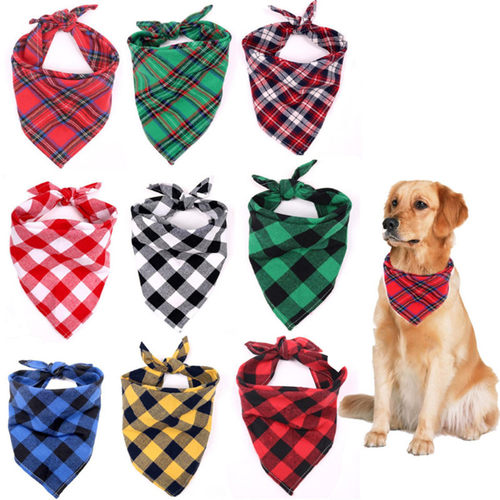 1PC Classic Red Black Plaid Pet Dog Bandana Cat Puppy