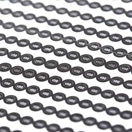 black round 0.25 cm Fragile warranty sticker shall be null a