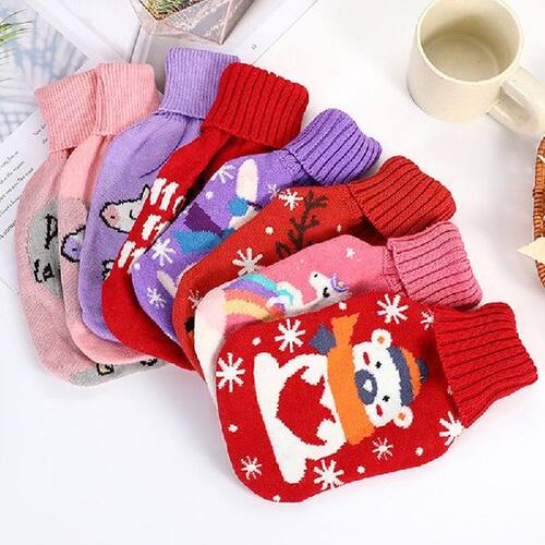 1000ml Hot Water Bottle Knitted Cover Christmas Hot Water