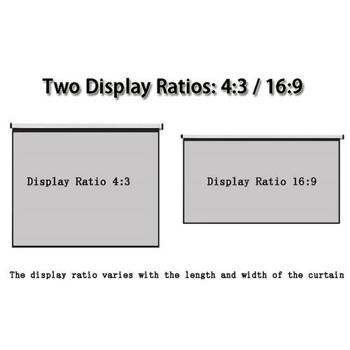 Thinyou 100 inch 169 Hand Projector Screen Matte Gray Fabri
