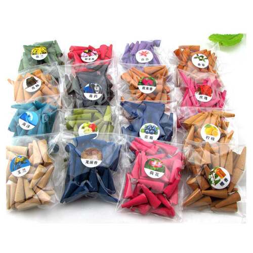 28pc/Bag Incense Cones Holder 5min Burning Pagoda Incense Na