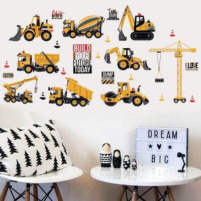 Children Kids Room Decoration Tractor Engineering Car Patter