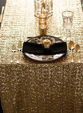 Luxury Style Sparkly Sequined Embroidery Table Runner