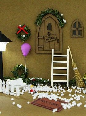 Miniature Wood Elf Door DIY Decorations Mini Atrium