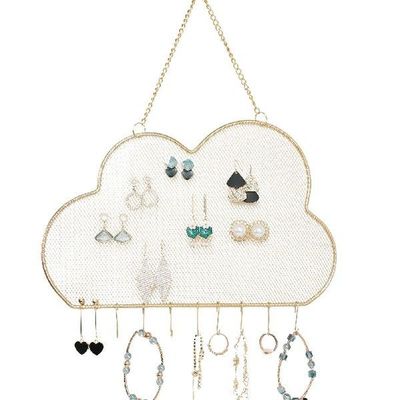 Earring Wall Organizer Metal Cloud Shape Jewelry Holder For