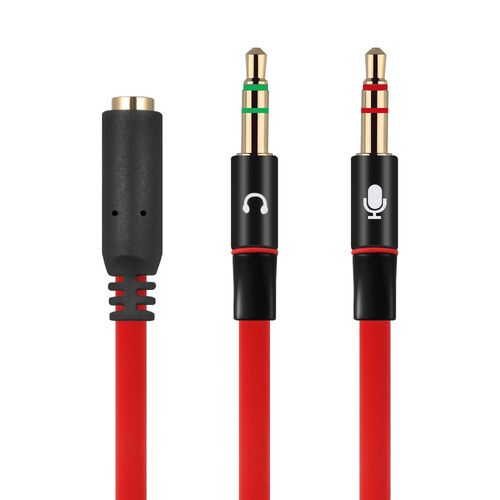 3.5mm 2in1 Stereo Audio Male to 2 Female Headphone Micropho