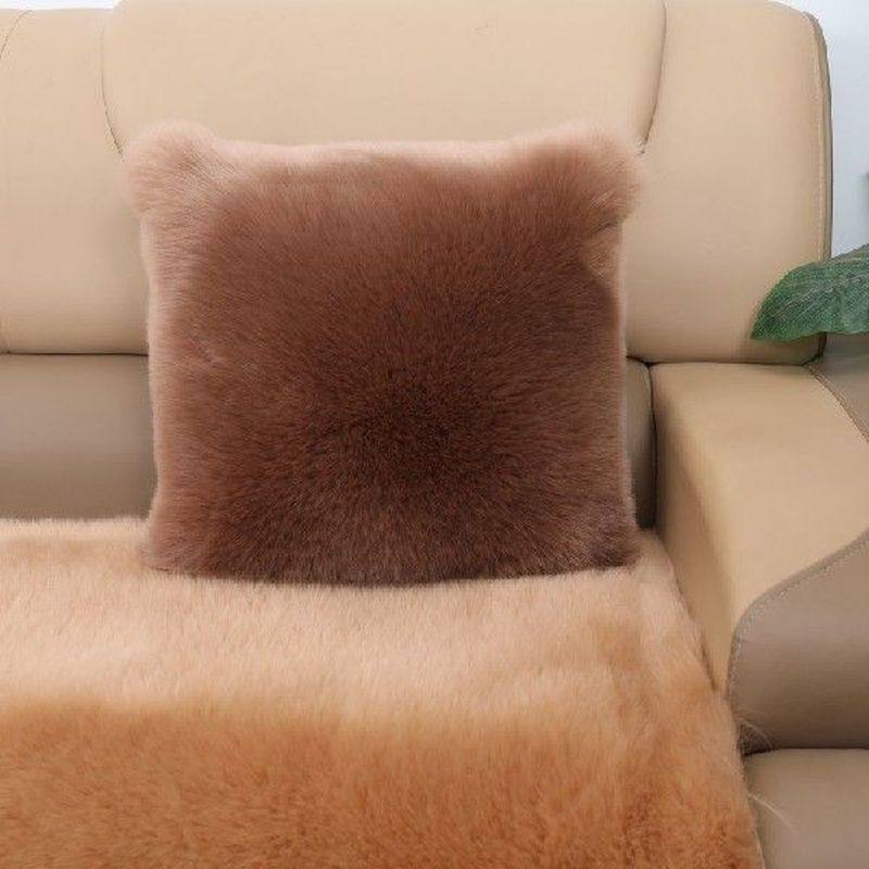 Faux Fox FUR pillow plush cushions winter sofa home bedside图片