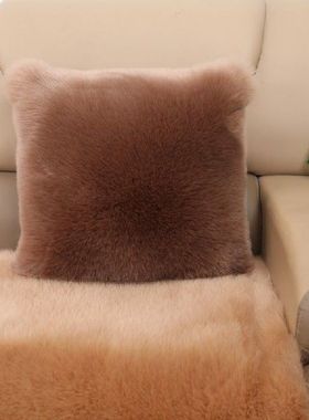 Faux Fox FUR pillow plush cushions winter sofa home bedside