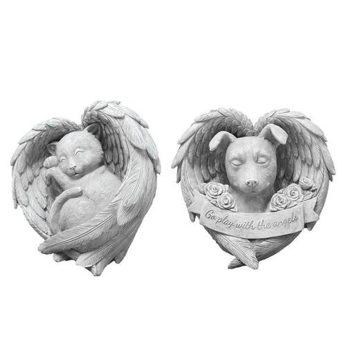 Sleeping Angel Pet Gravestone Dog Cat Memorial Stone Statue