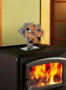 Black Fireplace 6 Blades Stove Fan Home Fireplace Fan Heat