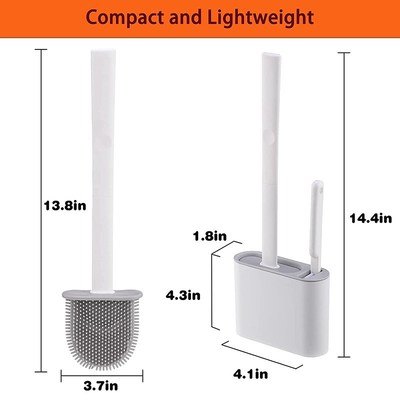 Silicone Bristles Toilet Brush Drying Holder with Small Brus