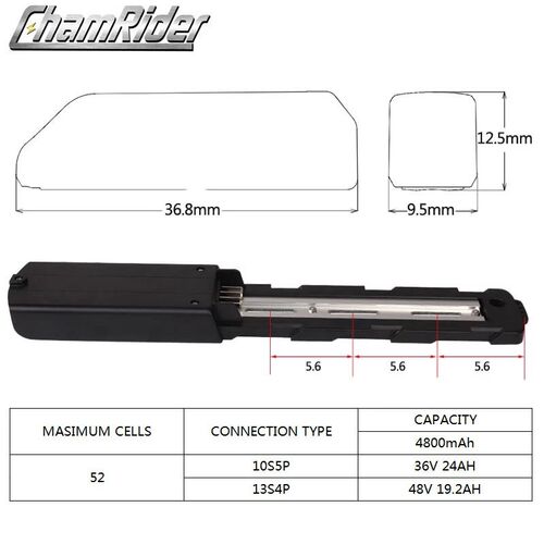 Battery Box Battery Case Polly 5C Down Tube Downtube E bike