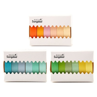 6 Rolls / Box Washi Tape Solid Color Series Hand Account Han