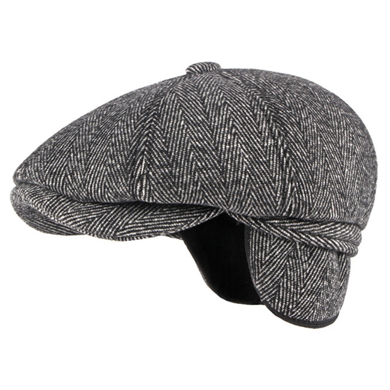 ht3336 autumn winter cap hat thick warm men beret cap male v