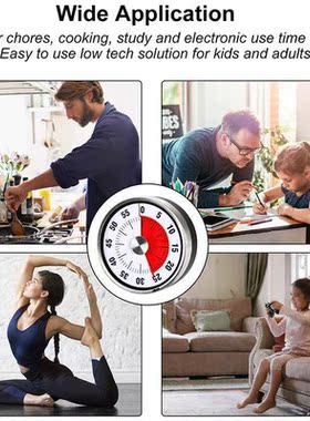 New Stainless Steel Visual Timer Mechanical Kitchen Timer 60