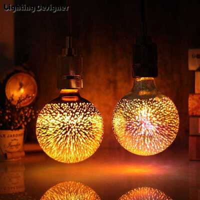 Ampul 3D Colorful RGB LED Vintage Retro Lamp Bulb E27 4W 220