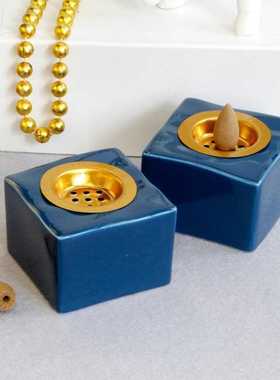 Ceramic Backflow Censer Incense Burner Creative Square Ceram