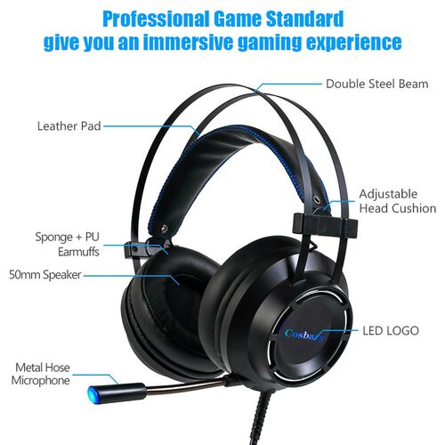 7.1 Gaming Headset Headphones with Microphone for PC Compute