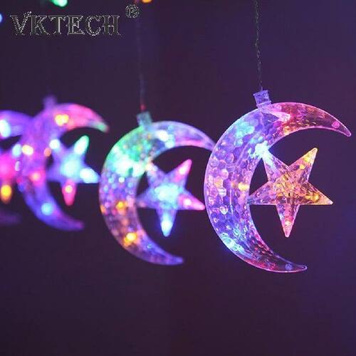 LED Icicle Star Moon Lamp Fairy Curtain String Lights