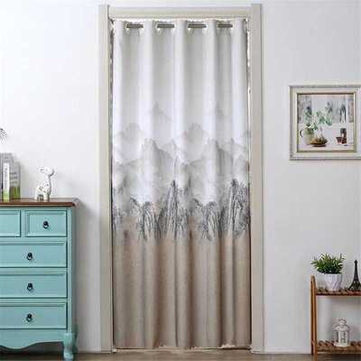 household door curtain landscape blue curtain partition curt