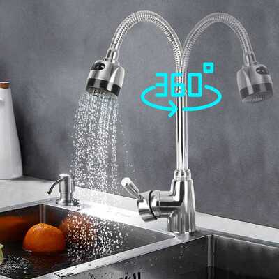 Kitchen 360Degree Rotatable Spout Single Handle Sink Basin F