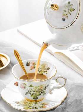 Fine Bone China Coffee Cup Sets White Rose Ceramic Tea Cups