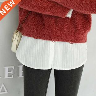 2021 Women Layering Fake Top Lower Sweep Skirt Extender Whit