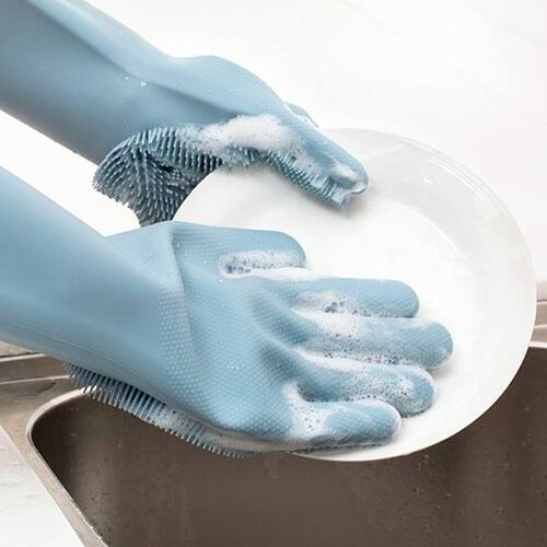 Silicone Dishwashing Household Glove Scrubber With Cleaning