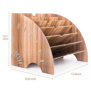 Wooden File Organiser Office Desktop Stationery Expanding Fi
