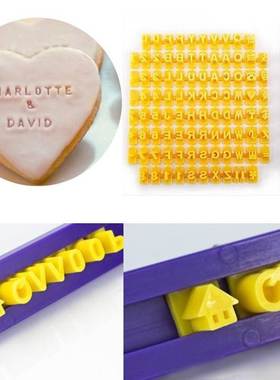 Alphabet Letter Number Cookie Press Stamp Embosser Cutter Fo