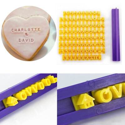 Alphabet Letter Number Cookie Press Stamp Embosser Cutter Fo