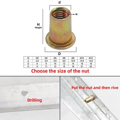 Mintiml Hand Rivet Nut Gun Head Nuts M3 M4 M5 M6 M8 M10 Simp