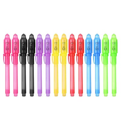 14pcs V Light Pen Invisible Pencil Secret Fluorescent Pen f