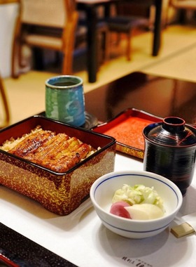 Japanese sushi eel rice lunch box picnic snack meal fast