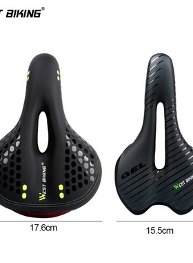 Bicycle Saddle with Tail Light Thicken Widen MTB Soft Comfor