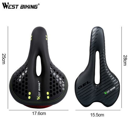 Bicycle Saddle with Tail Light Thicken Widen MTB Soft Comfor