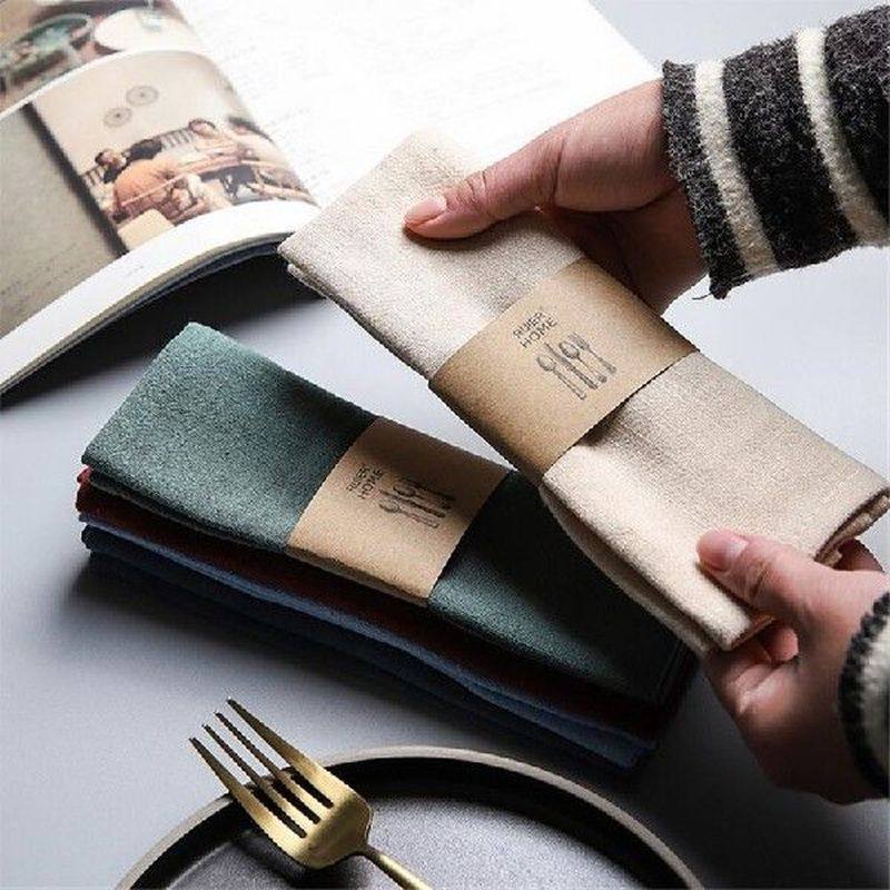 cotton linen cloth table napkin polyester  cloth for